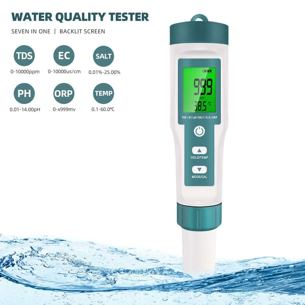 7 in 1 PH TDS EC ORP Salinity  - đánh giá và giá Ec Meter Digital