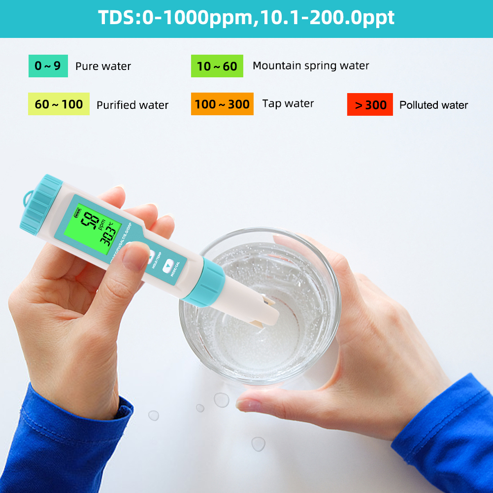 New 7 in 1 PH/TDS/EC/ORP/Salin - đánh giá và giá Ec Meter Digital