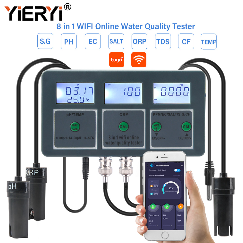 Yieryi WiFi Tuya Smart PH ORP  - đánh giá và giá Ec Meter Digital